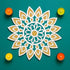 Reusable MDF Rangoli Mat with Wooden Base